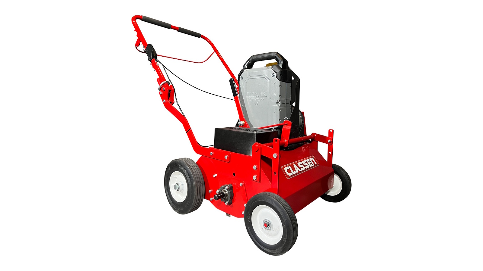 Classen battery-powered turf rake – Rental Management Media Group